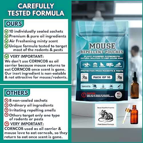 10Pack Natural Mouse Repellent Pouches Indoor Powered by Botanical Scent Mice Repellent Pouches Rodent Repellent Pouches vamoose Rodent-repelling Pouches for House Basement Attic Shed Barn Storage Rv - Image 2