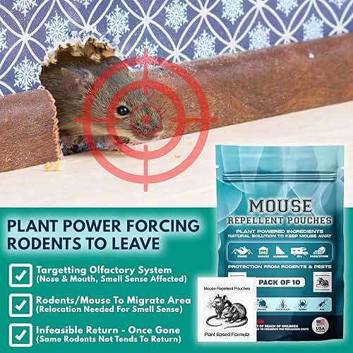 10Pack Natural Mouse Repellent Pouches Indoor Powered by Botanical Scent Mice Repellent Pouches Rodent Repellent Pouches vamoose Rodent-repelling Pouches for House Basement Attic Shed Barn Storage Rv - Image 4