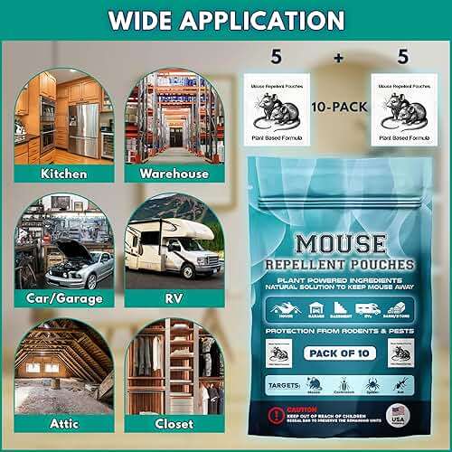 10Pack Natural Mouse Repellent Pouches Indoor Powered by Botanical Scent Mice Repellent Pouches Rodent Repellent Pouches vamoose Rodent-repelling Pouches for House Basement Attic Shed Barn Storage Rv - Image 7