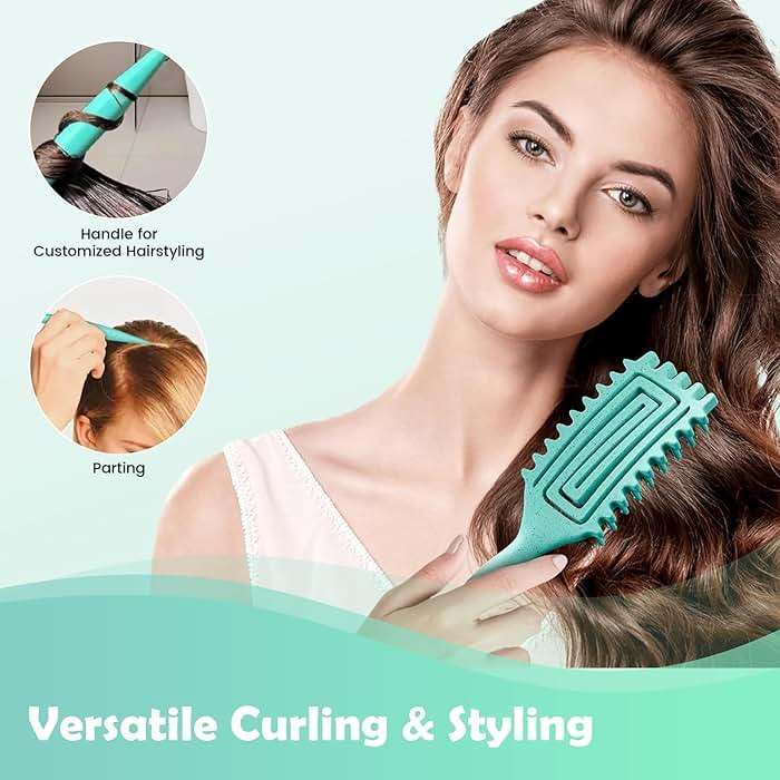 ABOYOY Curl Defining Brush with Side Gear for Curly Hair, Detangling & Styling Brush for Women Men, Lightweight Ergonomic Candy Brush Works on Wet or Dry Hair(green) - Image 6