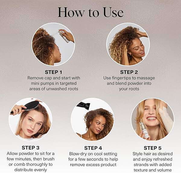 Kitsch Volumizing Rice Protein Dry Shampoo Powder - Dry Shampoo for Women & Men, No White Cast, Absorbs Oil, Non-Greasy, Light-to-medium Hair Colors, Travel Size | Ideal Gifts for Women- Invisible 1oz - Image 6