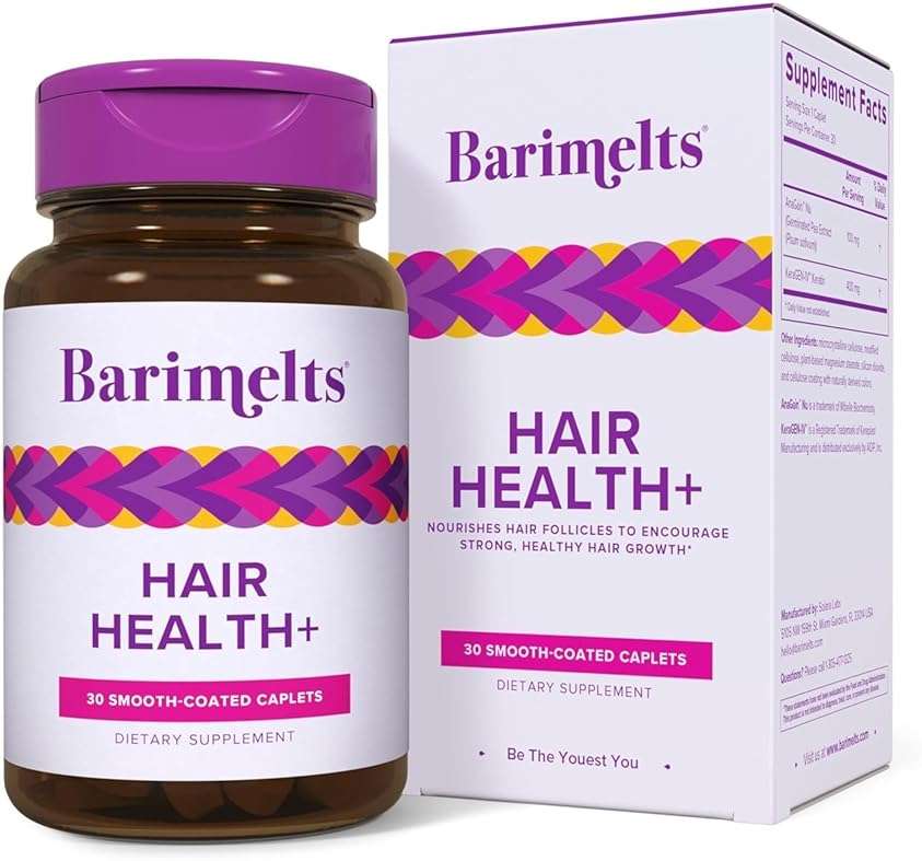 BariMelts Hair Health+ – Helps Reduce Hair Thinning for GLP-1 Users or Bariatric Patients – Hair Growth Supplement with Clinically Studied AnaGain™ Nu and Keratin – 1-Month Supply - Image 1