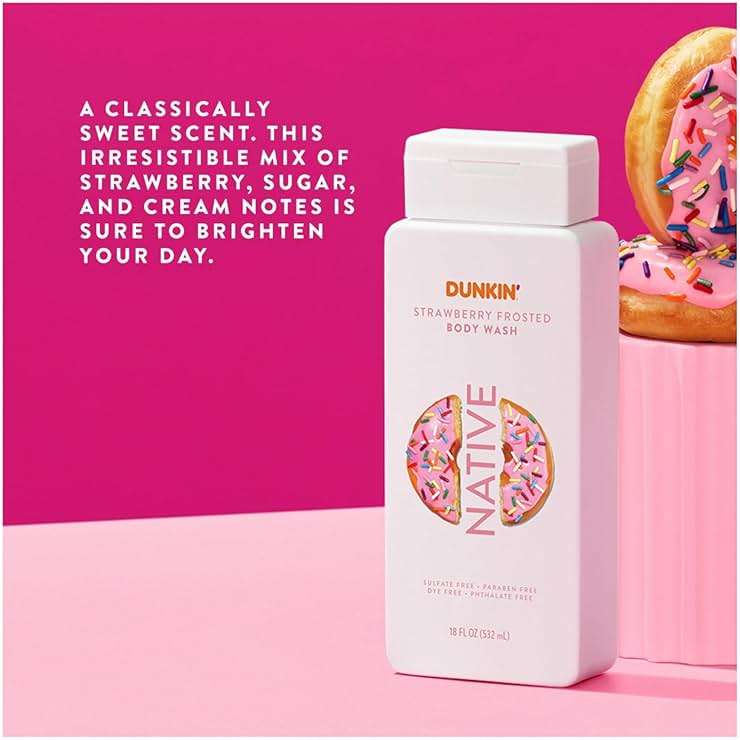 Native Body Wash, Dunkin Vanilla Sprinkle, Contains Naturally Derived Ingredients | For Women & Men, Sulfate, Paraben, & Dye Free Leaving Skin Soft and Hydrated | 18 oz - Image 4
