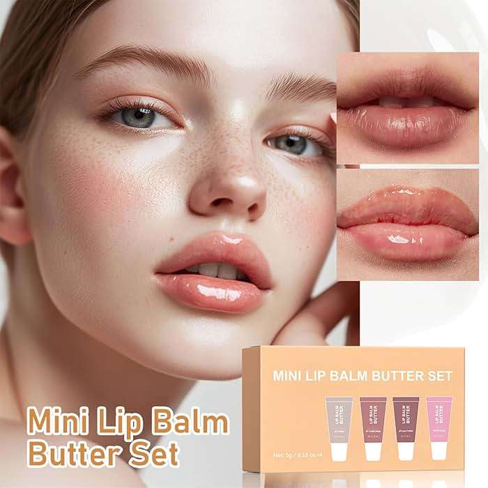 4Pcs Hydrating Lip Gloss Set, Mini Lip Balm Pack, High Shine Glass Finish Lip Moisturizing Plumping Lip Gloss Shiny Jelly Liquid Lipstick for Women - Image 8