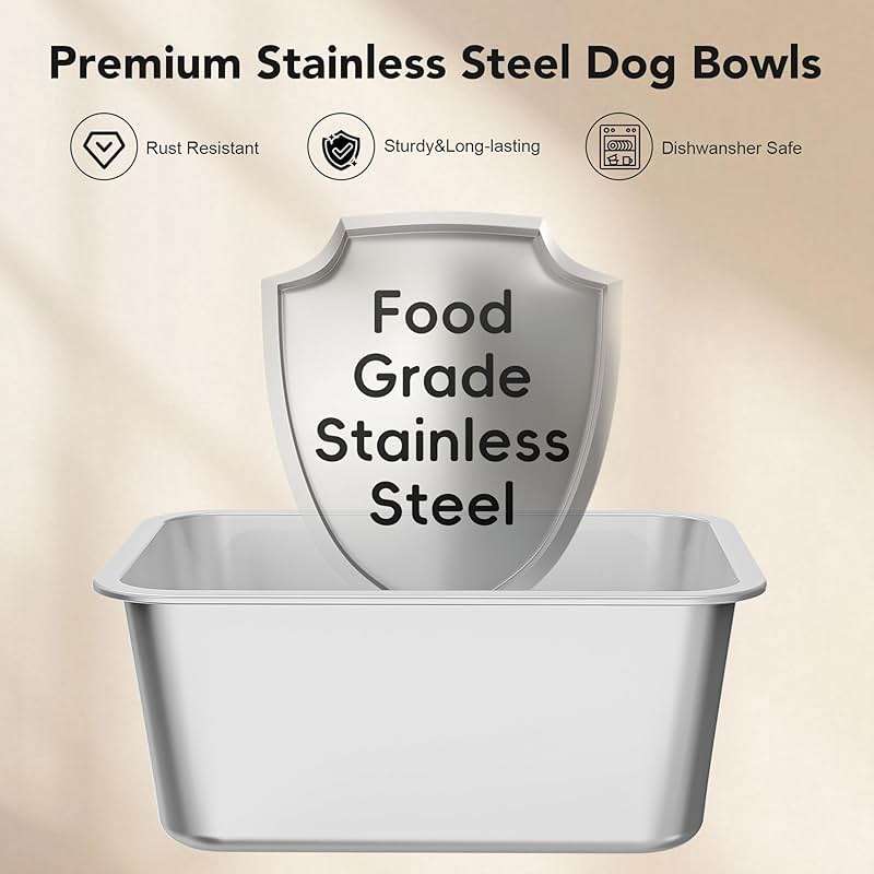 Decflow 10L Stainless Steel Dog Water Bowl, No Spill Anti-Splash Dog Bowls with XXL Silicone Mat, Spill-Proof Slow Feeder for Messy Drinkers, Heavy Duty Pet Bowls for Indoor/Outdoor Use Purple - Image 7