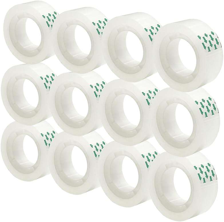 MJUNM Invisible Tape, Writable Tape Repairing Tape Wall Safe Tape Gift Wrap Tape, 12 Rolls - Image 1