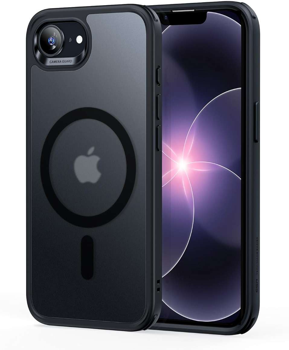 ESR for iPhone 17e/iPhone 16e Case, Compatible with MagSafe, Shockproof Military-Grade Protection, Scratch-Resistant Back, Magnetic Phone Case for iPhone 17e/16e, Classic Hybrid Case, Frosted Black - Image 1