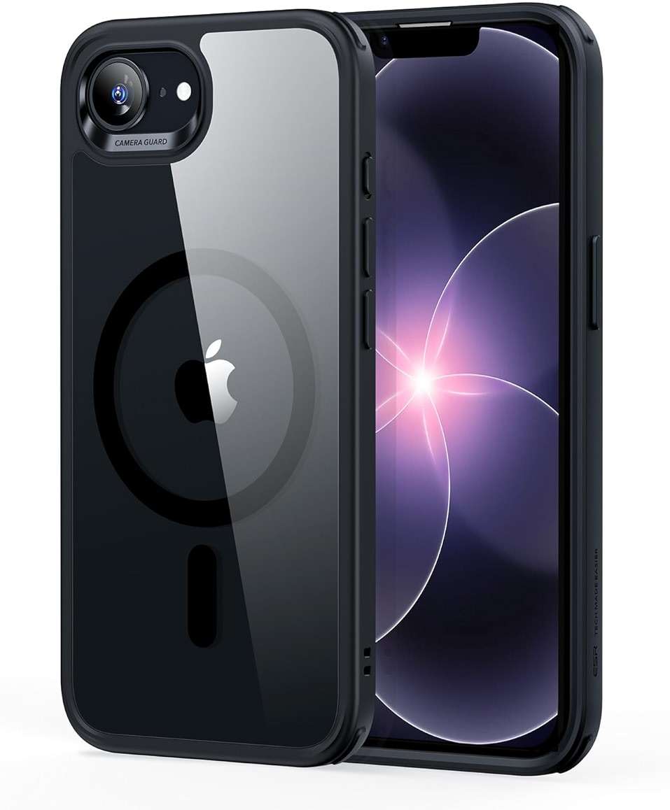 ESR for iPhone 17e/iPhone 16e Case, Compatible with MagSafe, Shockproof Military-Grade Protection, Scratch-Resistant Back, Magnetic Phone Case for iPhone 17e/16e, Classic Hybrid Case, Clear Black - Image 1