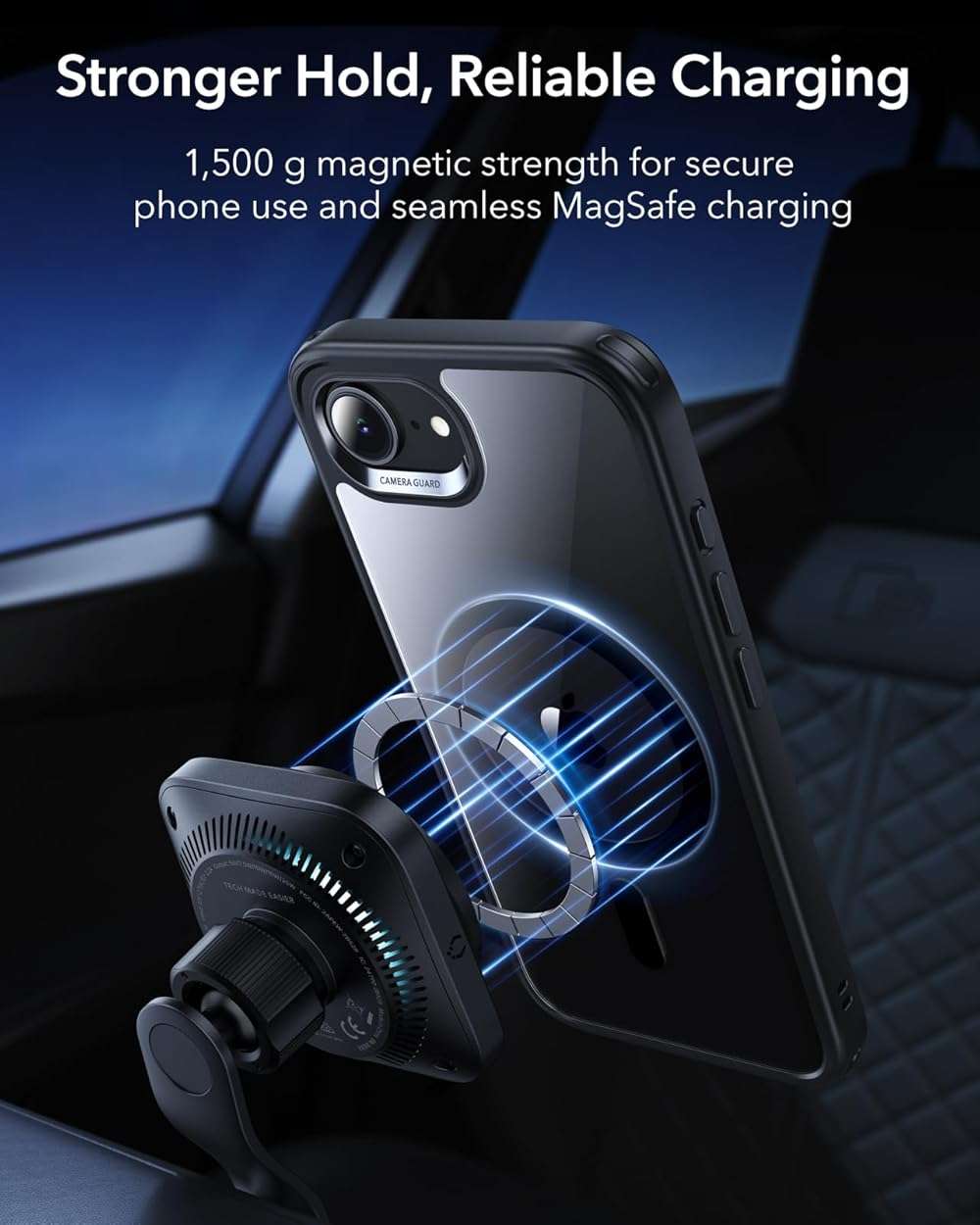 ESR for iPhone 17e/iPhone 16e Case, Compatible with MagSafe, Shockproof Military-Grade Protection, Scratch-Resistant Back, Magnetic Phone Case for iPhone 17e/16e, Classic Hybrid Case, Clear Black - Image 7