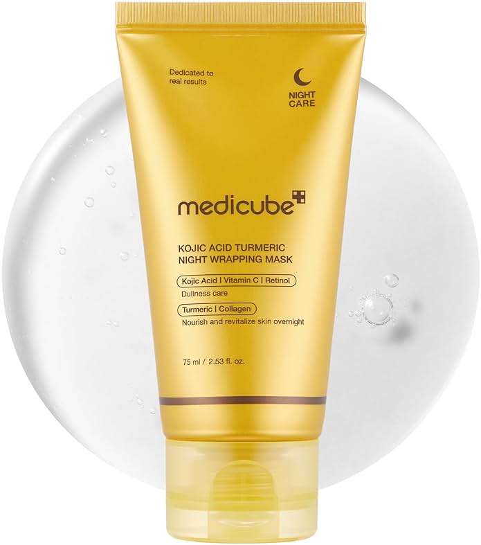 medicube Kojic Acid Turmeric Overnight Wrapping Peel Off Mask – Brightens & Defends Against Skin Stress for a Clear, Glowing Complexion, Korean Skincare, 2.53 fl. oz. - Image 1