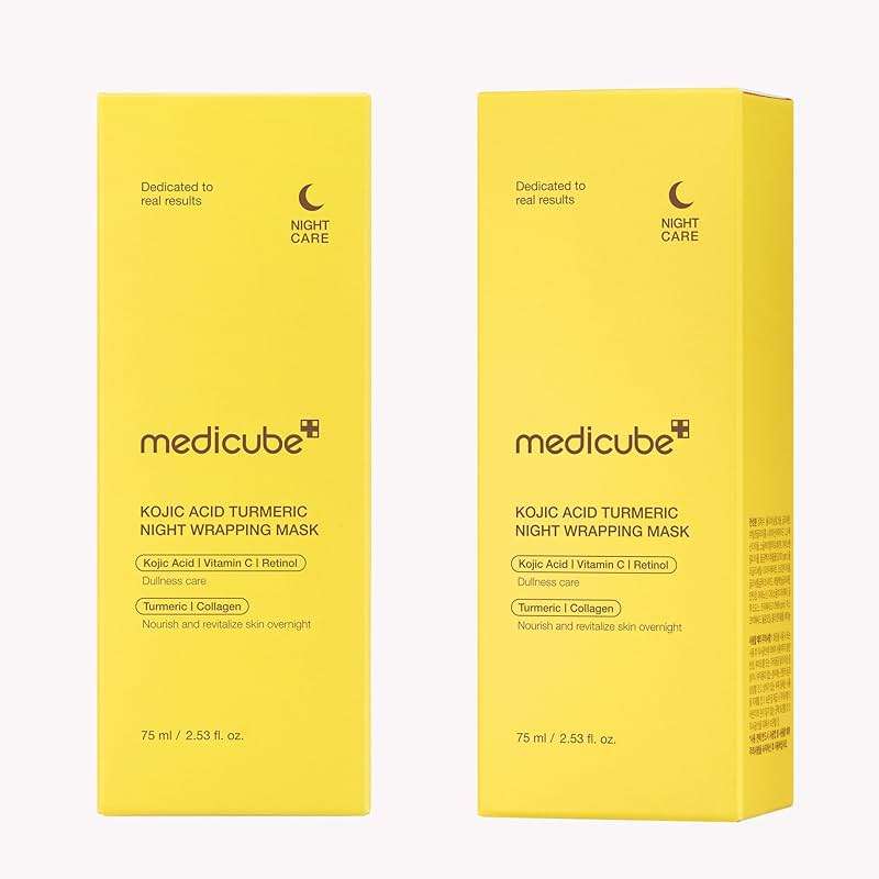 medicube Kojic Acid Turmeric Overnight Wrapping Peel Off Mask – Brightens & Defends Against Skin Stress for a Clear, Glowing Complexion, Korean Skincare, 2.53 fl. oz. - Image 9