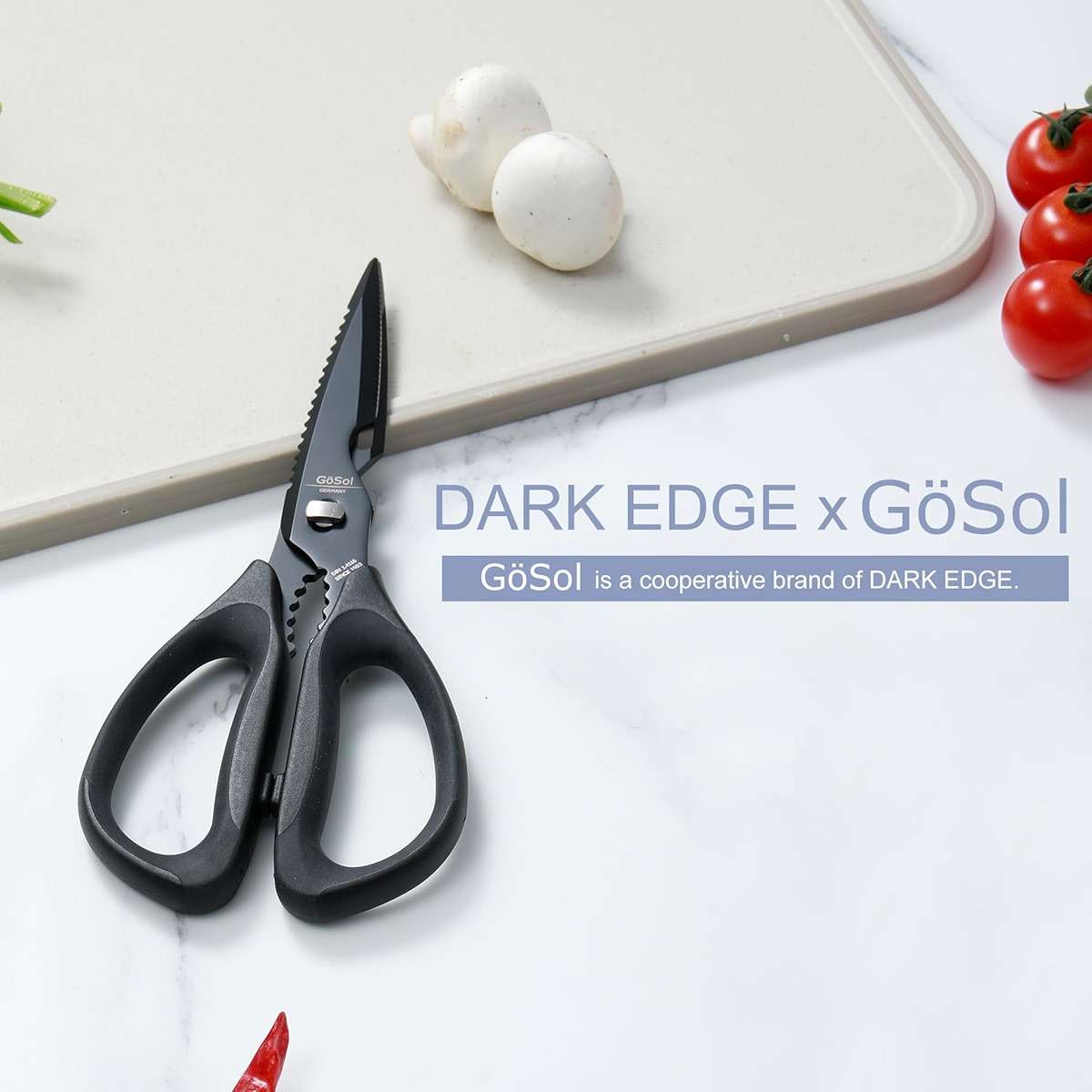 Kitchen Shears Kitchen Scissors Come Apart Kitch Scissor for Food Heavy Duty Chicken Bone Nutcracker Bottle Can Opener Shears with Serrated Blade Premium Black Titanium Plated Stainless Steel 01A - Image 7