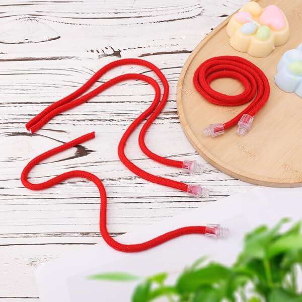 BOXOB 5Pcs Interactive Cat Toy Balls Replacement Ropes, Cat Ball Tail Kitten Ball Toy Tail Red Cotton Thread Cat Toy Rolling Ball Tail for Cat Toy Ball Accessories - Image 5