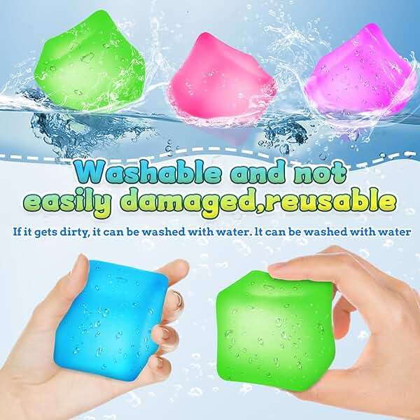 3Pcs Stress Cube Squishy Toys, Slow Rising Ice Cube Stress Balls, Sensory Fidget Toys for Anxiety Relief, Sensory Ice Cube Gel Filled Squishy Ball Toys for ADD/ADHD Kids Adults(Purple,Green,Pink) - Image 7