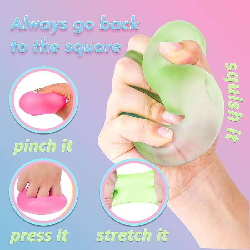 3Pcs Stress Cube Squishy Toys, Slow Rising Ice Cube Stress Balls, Sensory Fidget Toys for Anxiety Relief, Sensory Ice Cube Gel Filled Squishy Ball Toys for ADD/ADHD Kids Adults(Purple,Green,Pink) - Image 8