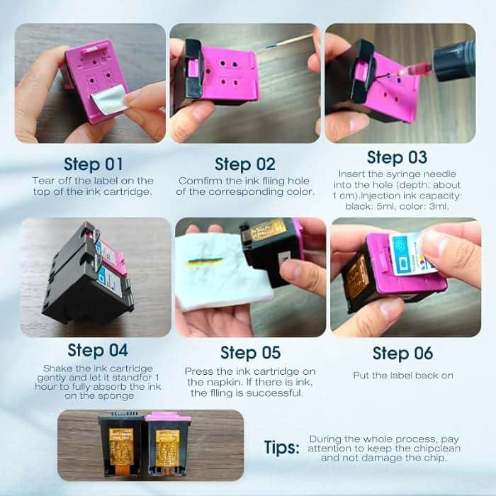 JANMORE Universal Ink Refills Kit Dye Ink Refill Kit Compatible for HP Canon Brother Samsung Dell Kodak Inkjet Printers Compatible Cartridges Refillable Cartridge CISS CIS System 4 Color Set - Image 5
