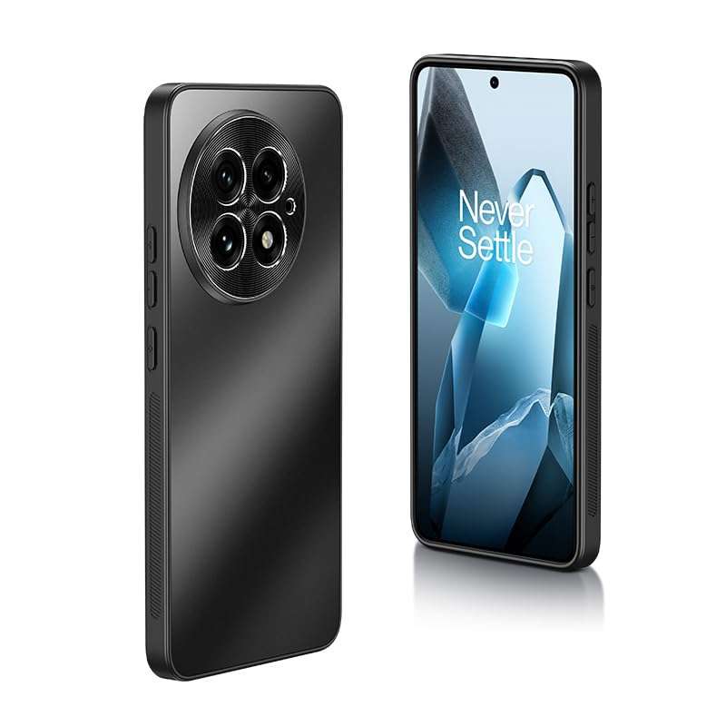 Norllben Metal Lens Protector for OnePlus 13 Case (2025) - [Impact-Resistant] AG Frosted Slim Protective Matte Anti-Scratch Hard Back Phone Cover Case, Black - Image 1