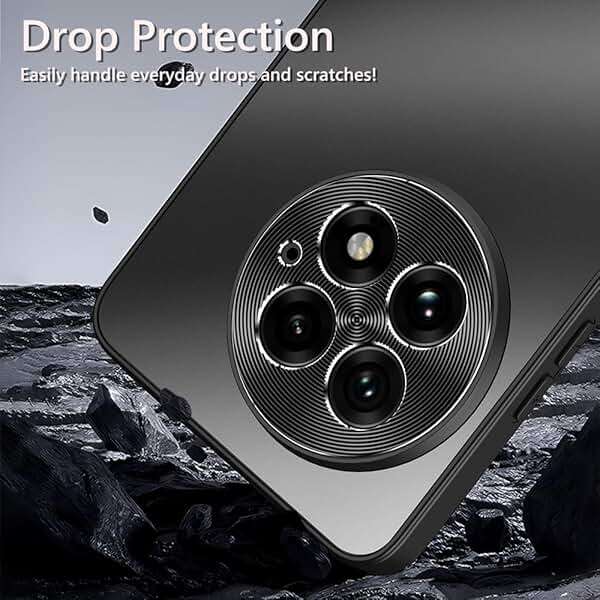 Norllben Metal Lens Protector for OnePlus 13 Case (2025) - [Impact-Resistant] AG Frosted Slim Protective Matte Anti-Scratch Hard Back Phone Cover Case, Black - Image 3