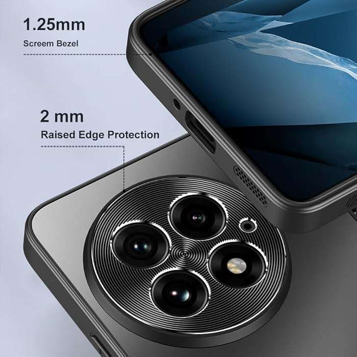 Norllben Metal Lens Protector for OnePlus 13 Case (2025) - [Impact-Resistant] AG Frosted Slim Protective Matte Anti-Scratch Hard Back Phone Cover Case, Black - Image 4