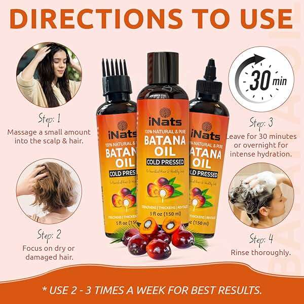 Premium Raw Batana Oil for Hair Growth (5 Fl Oz) - Dr. Sebi 100％ Pure & Batana Hair Growth Oil from Honduras - Organic & Natural - Deeply Nourishing Scalp for Thicker & Stronger Hair for Women & Men - Image 8