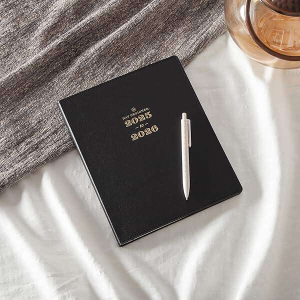 Blue Sky Day Designer 2025-2026 Weekly and Monthly Academic Year Planner Calendar, July 2025 - June 2026, 8" x 10", Faux Leather Cover, Bookbound, Black - Image 2