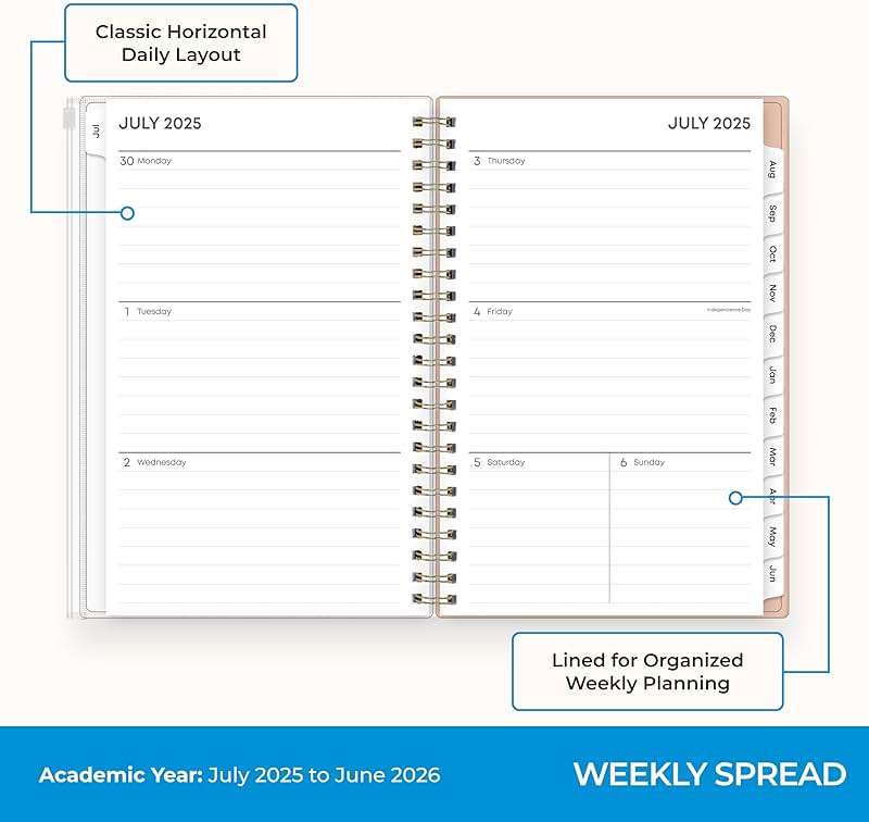 Blue Sky 2025-2026 Weekly and Monthly Academic Year Planner Calendar, July 2025 - June 2026, 5" x 8", Flexible Cover With Zip Pouch, Wirebound, Storage Pocket, Enough to Believe - Image 3