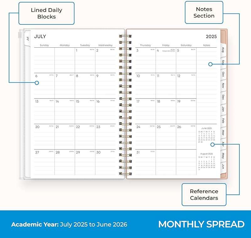 Blue Sky 2025-2026 Weekly and Monthly Academic Year Planner Calendar, July 2025 - June 2026, 5" x 8", Flexible Cover With Zip Pouch, Wirebound, Storage Pocket, Enough to Believe - Image 4