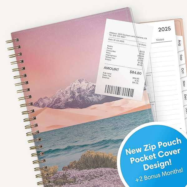 Blue Sky 2025-2026 Weekly and Monthly Academic Year Planner Calendar, July 2025 - June 2026, 5" x 8", Flexible Cover With Zip Pouch, Wirebound, Storage Pocket, Enough to Believe - Image 5