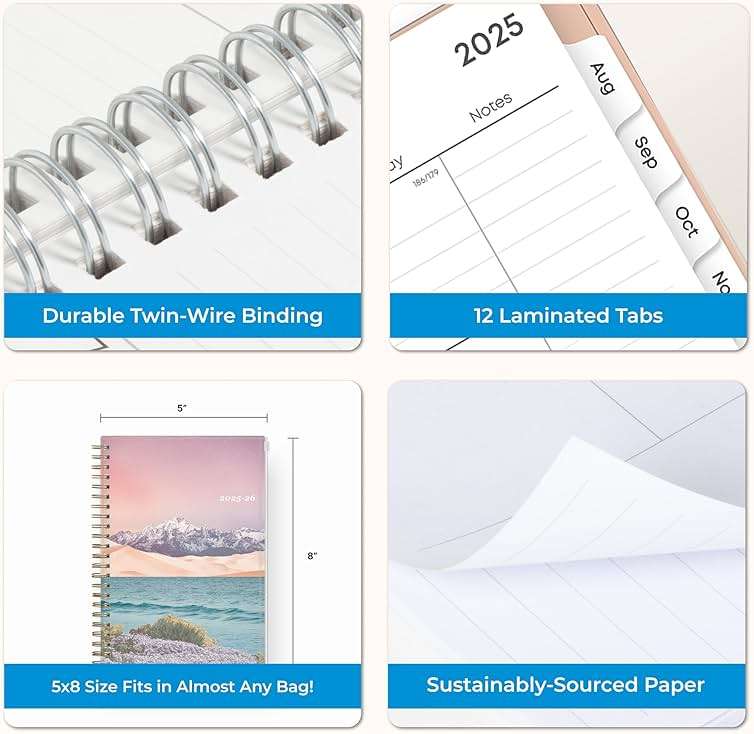 Blue Sky 2025-2026 Weekly and Monthly Academic Year Planner Calendar, July 2025 - June 2026, 5" x 8", Flexible Cover With Zip Pouch, Wirebound, Storage Pocket, Enough to Believe - Image 7