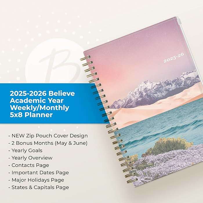 Blue Sky 2025-2026 Weekly and Monthly Academic Year Planner Calendar, July 2025 - June 2026, 5" x 8", Flexible Cover With Zip Pouch, Wirebound, Storage Pocket, Enough to Believe - Image 8