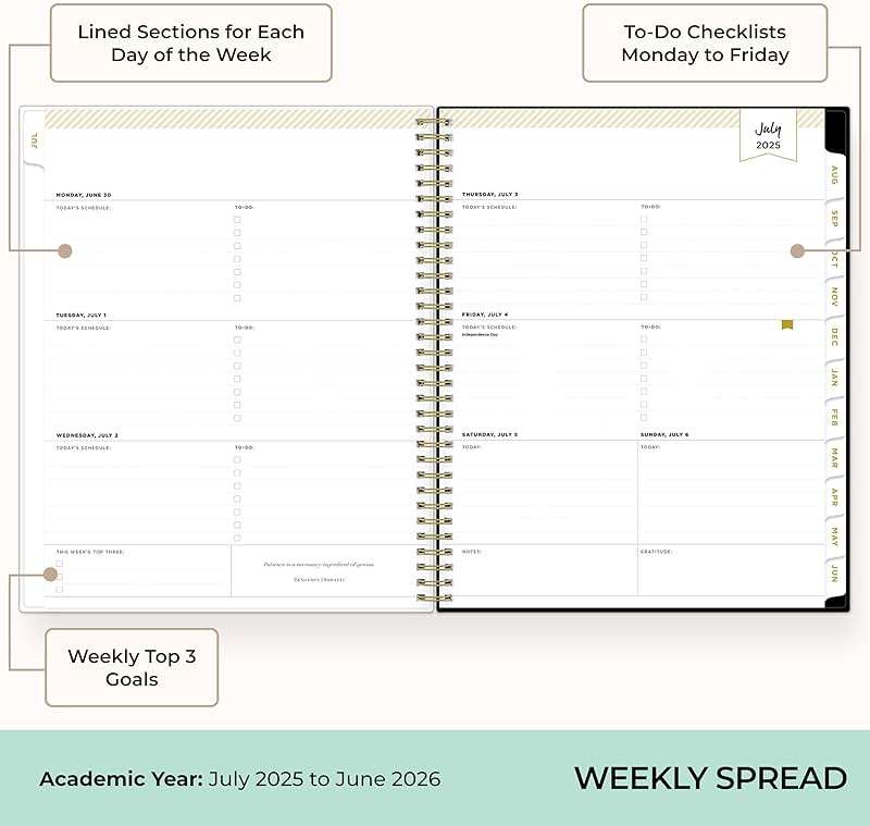 Blue Sky Day Designer 2025-2026 Weekly and Monthly Academic Year Planner Calendar, July 2025 - June 2026, 8.5" x 11", Flexible Cover, Wirebound, Rose Garden - Image 3