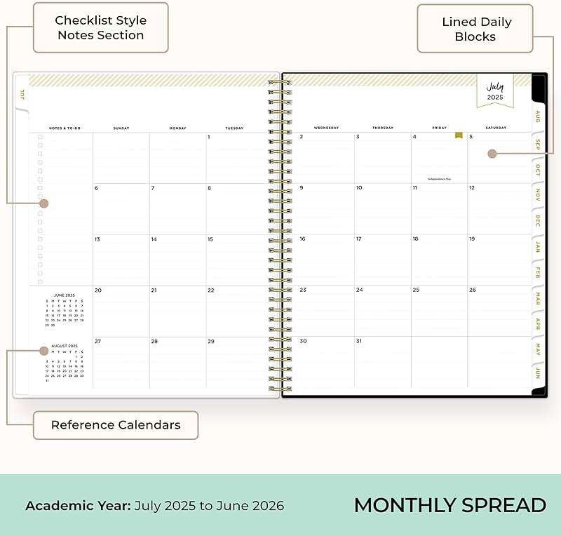 Blue Sky Day Designer 2025-2026 Weekly and Monthly Academic Year Planner Calendar, July 2025 - June 2026, 8.5" x 11", Flexible Cover, Wirebound, Rose Garden - Image 4