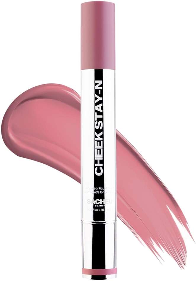 Sacheu Cheek STAY-N Liquid Blush for Cheeks — High Pigment, Buildable, Lightweight Cream Blush for Dewy & Radiant Flushed Cheeks — Long-lasting & Cruelty Free, I'm Guilty - Image 1