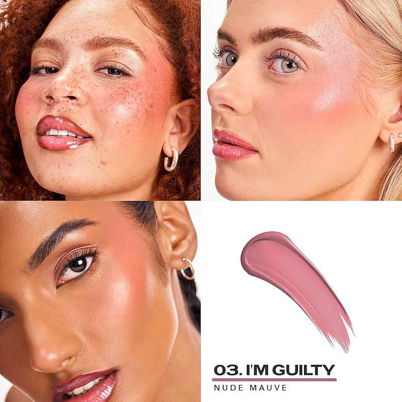 Sacheu Cheek STAY-N Liquid Blush for Cheeks — High Pigment, Buildable, Lightweight Cream Blush for Dewy & Radiant Flushed Cheeks — Long-lasting & Cruelty Free, I'm Guilty - Image 2