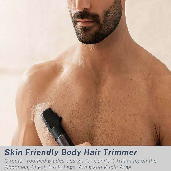 Beard Trimmer for Men, Professional 5-in-1 Hair Clippers with 20 Precision Dial Lengths, Electric Razors for Men IPX7 Waterproof Wet/Dry, USB-C Rechargeable Shaving Set with Dock for Face, Body, Nose - Image 7