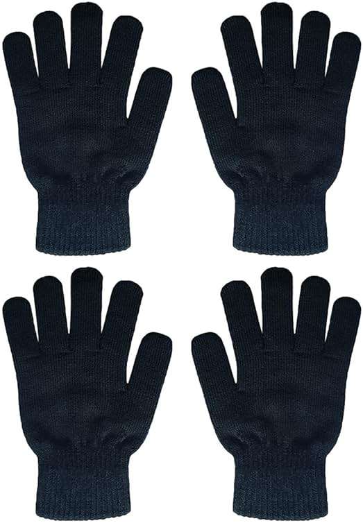 COCELERYRE Winter Warm Knit Gloves for Women Teens Stretchy Full Finger Gloves for Running Driving Hiking 2 Pairs - Image 1