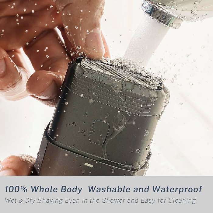 Electric Razors for Men Face - Compact Travel Electric Foil Shavers for Mens Bald Head - Small Portable Face and Head Shavers IPX7 Waterproof Wet and Dry, Dual-Action Blades and USB-C Rechargeable - Image 6