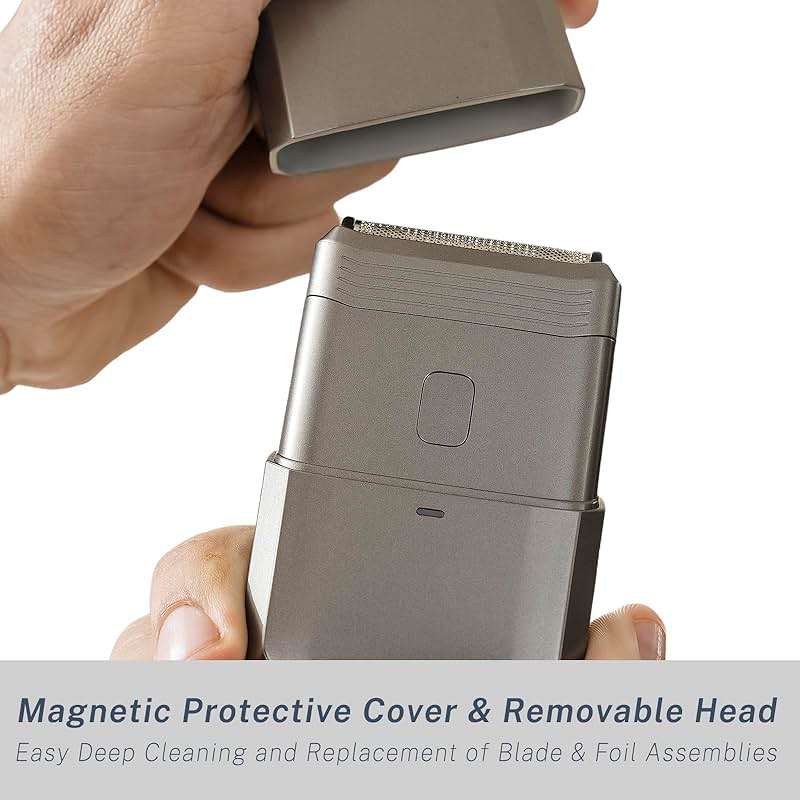 Electric Razors for Men Face - Compact Travel Electric Foil Shavers for Mens Bald Head - Small Portable Face and Head Shavers IPX7 Waterproof Wet and Dry, Dual-Action Blades and USB-C Rechargeable - Image 9