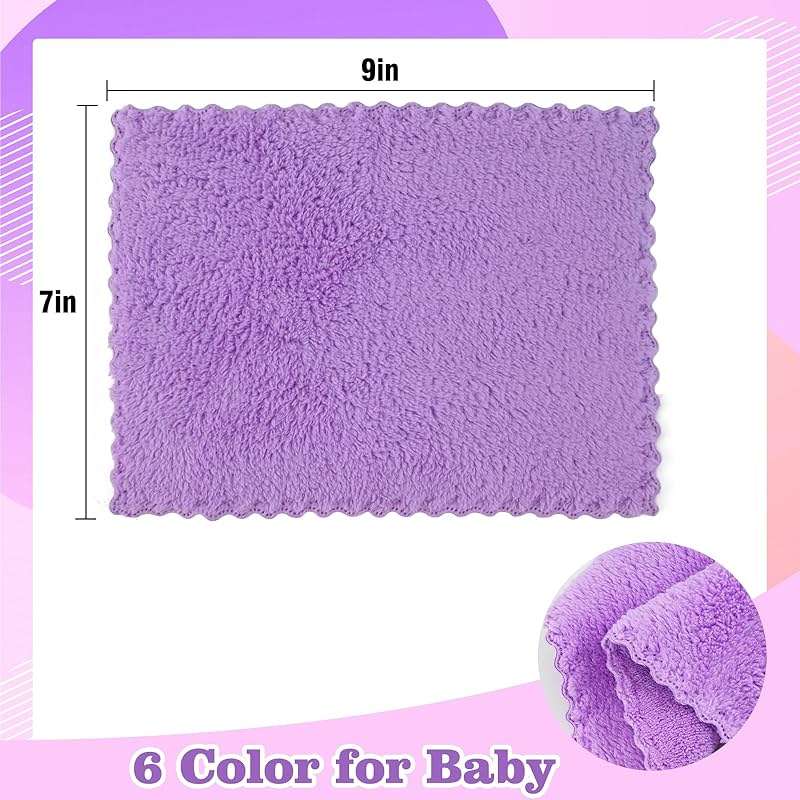 Puomue 24 Pack Baby Washcloths, Multicolor Microfiber Coral Fleece, 7" X 9", Ultra Soft and Absorbent Baby Washcloths for Newborns and Toddlers, Gentle for Sensitive Skin - Image 3