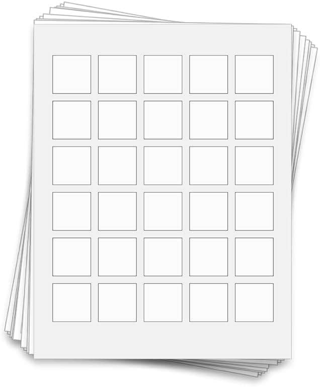 300 Waterproof Labels for 30 ml Bottles, 1.25 x 1.25 in. | Square, Waterproof White Vinyl for Inkjet Printers - Image 1