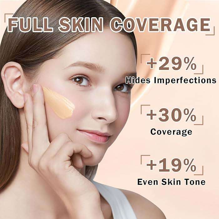 CAHIUYOA AirBrush Spray Foundation Makeup Silky Full Coverage Airbrush Flawless Foundation for Mature Skin,Long Lasting Natural Matte Finish Air Brush Makeup Foundation - 01 Natural/Warm Porcelain - Image 4