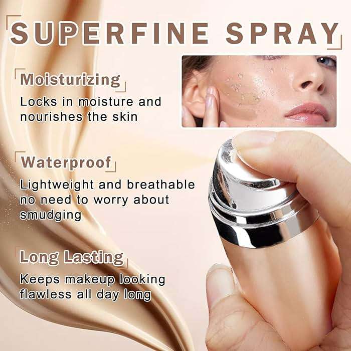 CAHIUYOA AirBrush Spray Foundation Makeup Silky Full Coverage Airbrush Flawless Foundation for Mature Skin,Long Lasting Natural Matte Finish Air Brush Makeup Foundation - 01 Natural/Warm Porcelain - Image 5