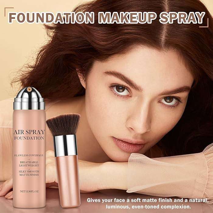 CAHIUYOA AirBrush Spray Foundation Makeup Silky Full Coverage Airbrush Flawless Foundation for Mature Skin,Long Lasting Natural Matte Finish Air Brush Makeup Foundation - 01 Natural/Warm Porcelain - Image 7