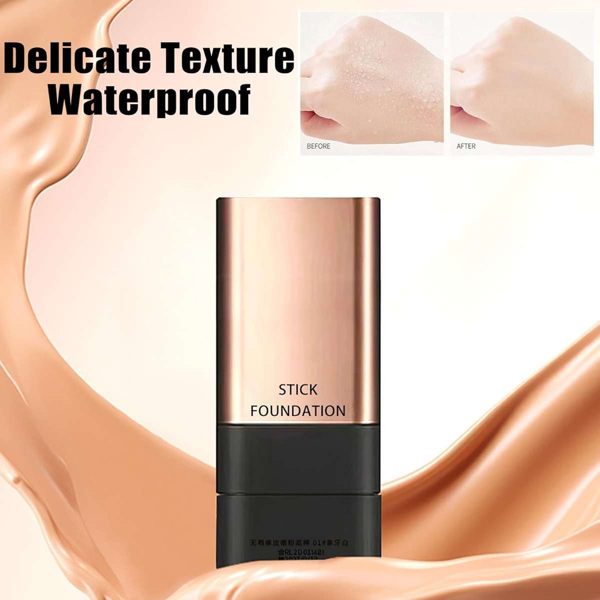 2 In 1- Luxury Anti-Wrinkle Foundation Stick, Korea Flawless Eraser Foundation Stick With Brush, Contour Stick Foundation Face Stick, Makeup Eraser Korean Foundation Stick (Natural * 1) - Image 3