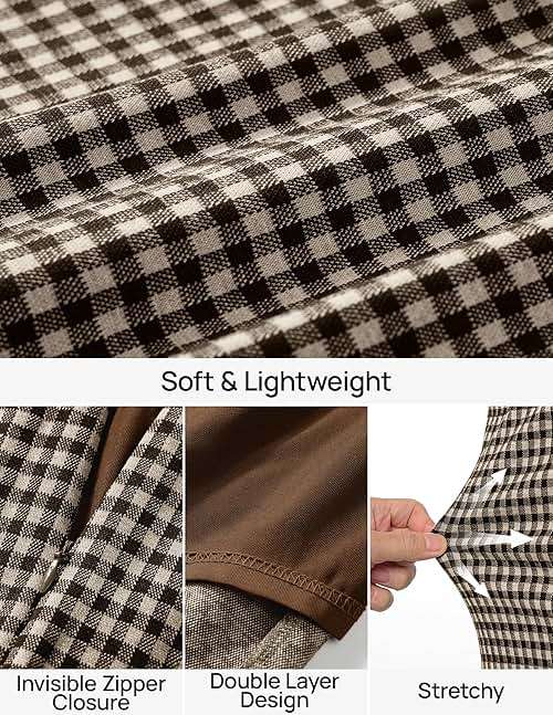 ZESICA Plaid Mini Skirt for Women 2026 Fall Winter High Waist A Line Bodycon Pencil Skirts Trendy - Image 5
