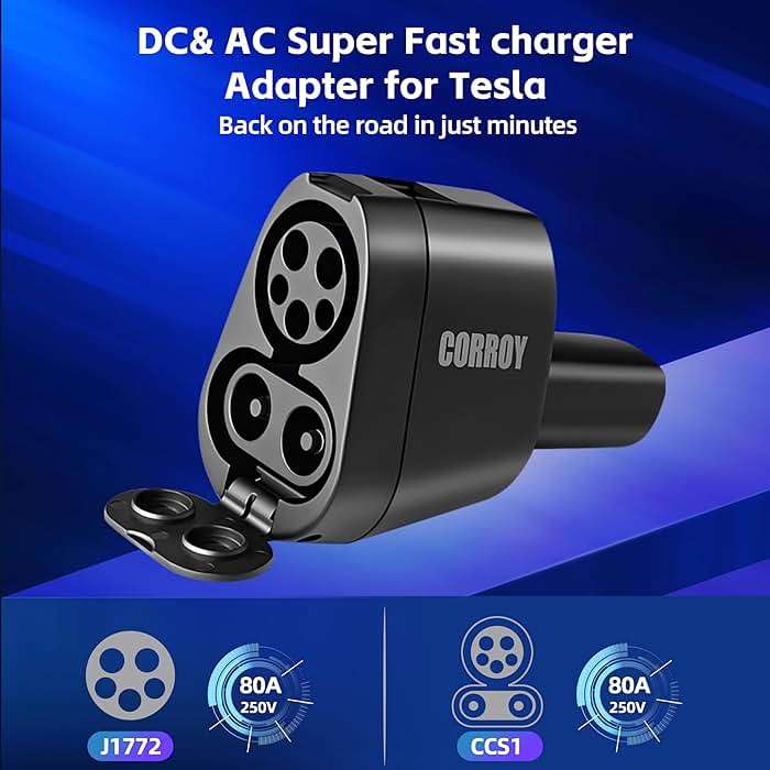 CORROY Upgraded CCS to J1772 Adapter for Cybertruck, SuperFast Charging Accessories, Compatible with Tesla Model 3/Y/S/X - Image 3