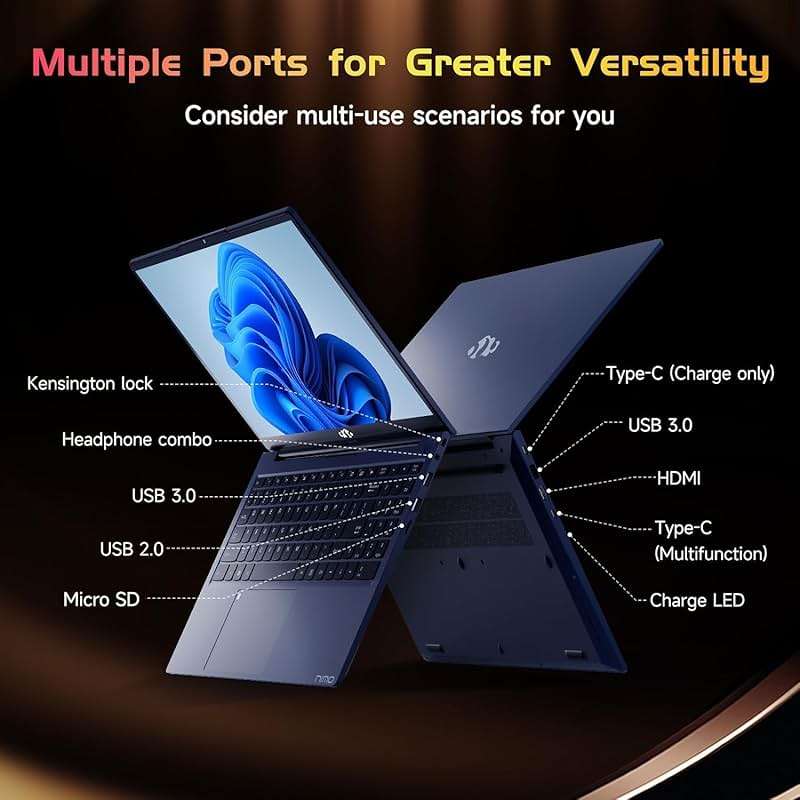 15.6-FHD-Laptop Student-Laptop, 16GB RAM 256GB SSD, Intel Pentium Quad-Core N100 Processor (Up to 3.4GHz) Backlit Keyboard Fingerprint WiFi 6 BT5.2 Business-Laptop, 2 Years Warranty Windows 11 Laptop - Image 6