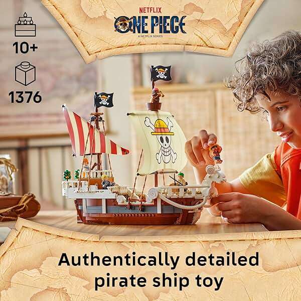 Lego ONE Piece The Going Merry Pirate Ship Building Blocks - Pretend Play Adventure Toy for Boys & Girls, 10+ - Straw Hat Crew Toy Figures & Playset for Anime Fans - Gift Idea for Birthdays - 75639 - Image 2