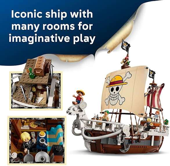 Lego ONE Piece The Going Merry Pirate Ship Building Blocks - Pretend Play Adventure Toy for Boys & Girls, 10+ - Straw Hat Crew Toy Figures & Playset for Anime Fans - Gift Idea for Birthdays - 75639 - Image 3