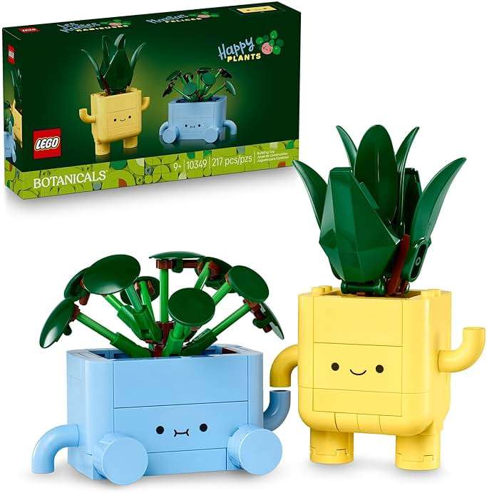 LEGO Botanicals Happy Plants Building Toy for Kids, Girls, and Boys 9+ - Playroom Decor for Desk or Shelf - Birthday Gift Idea for Young Gardeners - Artificial Indoor Plant for Play & Display - 10349 - Image 1